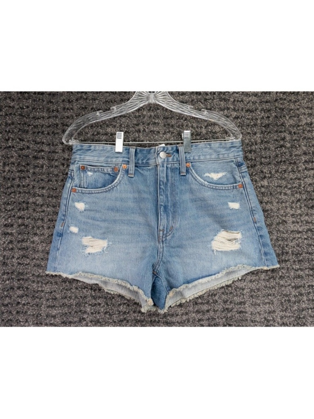 Madewell -Distressed Women's Denim Shorts - Light Blue